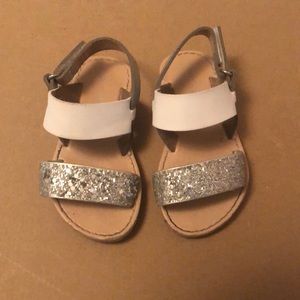 Silver and white Sandals